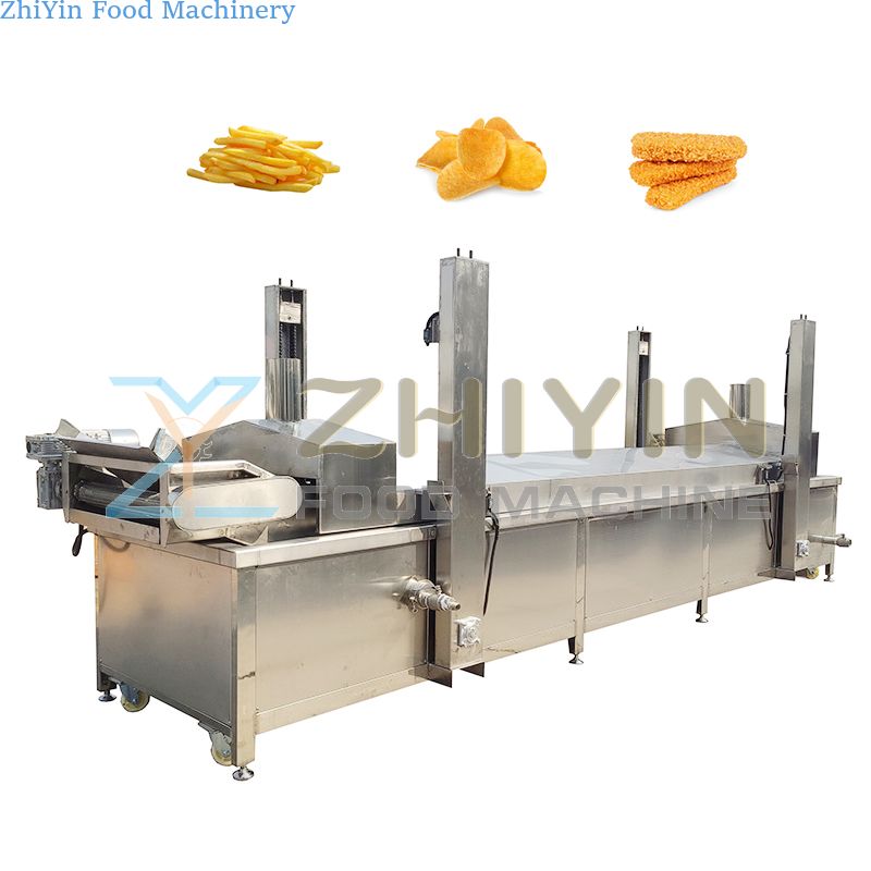 Industrial French Fries Continuous Frying Machine Snacks Fryer Potato