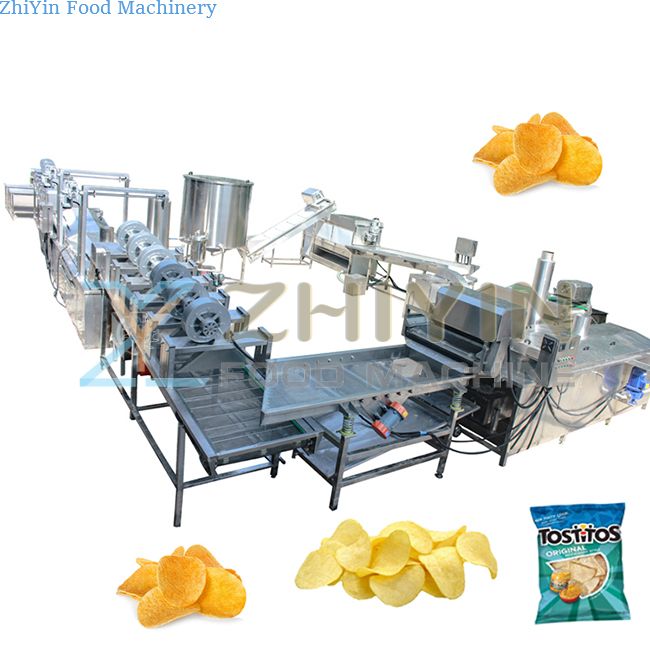 Fully Automatic Potato Chips Production Line Frozen Fries Processing Line Snacks Frying Machine