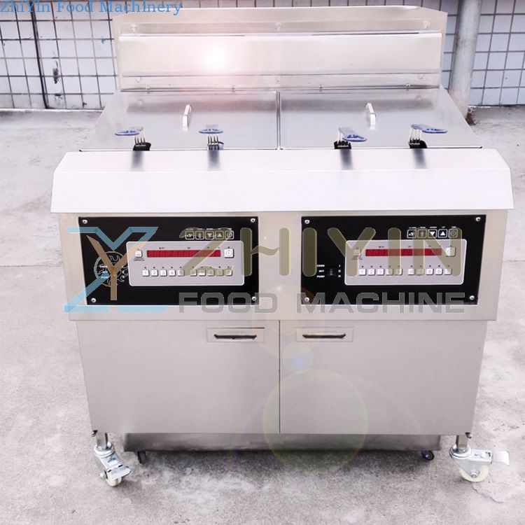 Automatic Double Basket Frying Machine Stainless Steel Commercial Electric Heating Frying Machine