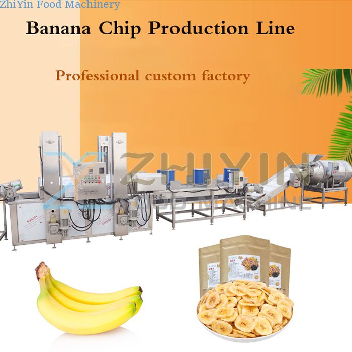 304 Stainless steel 100kg/H Banana Chips Production Line Frying Packing Machine