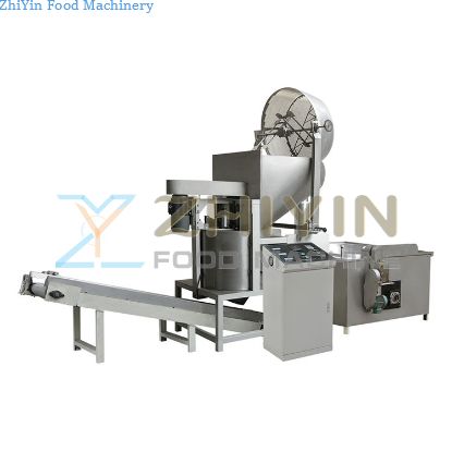 Fully Automatic Continuous Frying Equipment Stainless Steel Snack Nuts Peanut Frying Machine