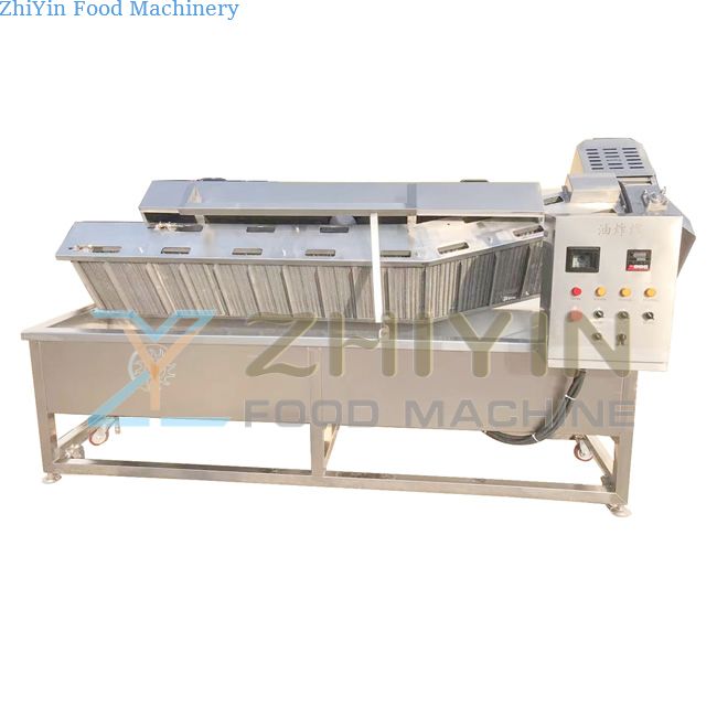 304 Stainless Steel Electric Heating Commercial Food Frying Machine Automatic Snacks Food Frying Machine French Fries Potato Chips Fryer Customization