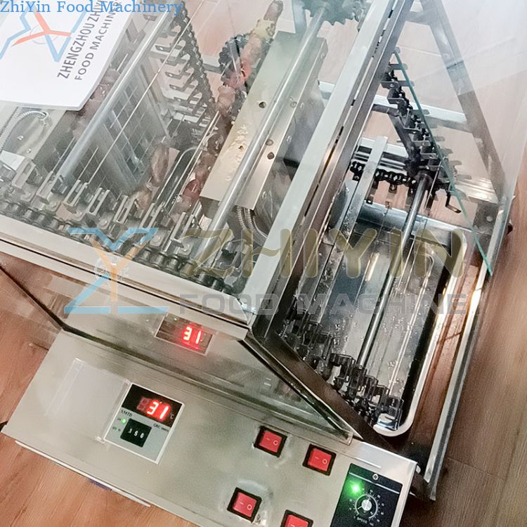 Fully Automatic Meat Skewers Barbecue Machine Hotel Restaurant LPG Heating Meat Skewers BBQ Machine Electric Heating Barbecue Machinery Customized