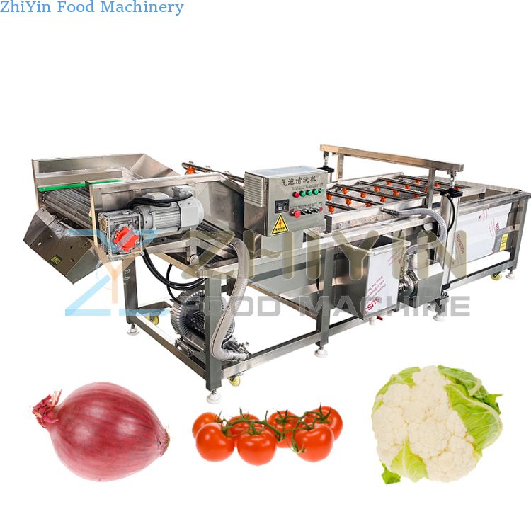 Automatic Industrial Root Vegetable Mango Cherry Jujube Bubble Washing Machine Fruits Vegetables Cleaning Processing Line