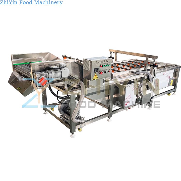 Automatic Industrial Vegetable Mango Cherry Bubble Washing Machinery Fruits Root Vegetable Cleaning Processing Equipment