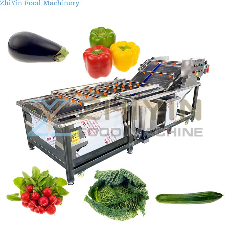 Water Bath Vegetables Cleaning Washing Machine Bubble Washing Machine Fruits Root Vegetable Washing Processing Equipment
