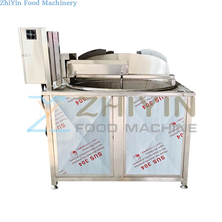 Commercial SUS304 Small Electric Heating Fryer Stir Flip Discharge Fryer Automatic Snack French Fries Frying Equipment