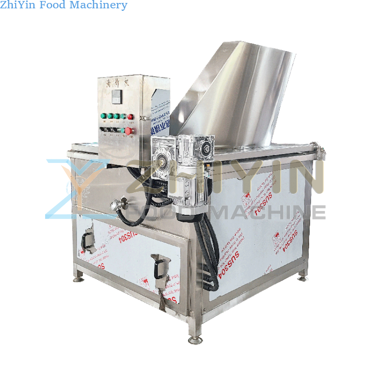 Electric Heating Fully Automatic Nut Frying Processing Equipment Stirring Fryer Oil-Water Separation Snack Frying Machine