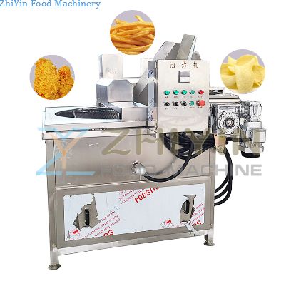 SUS304 Corn Fries Potato Chips Fryer Puffed Food Frying Equipment Large Electric Heating Automatic Food Frying Machine Custom