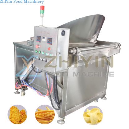 Stainless Steel Electric Heating Automatic Fish Fryer Potato Chips French Fries Frying Machine Equipment Customization