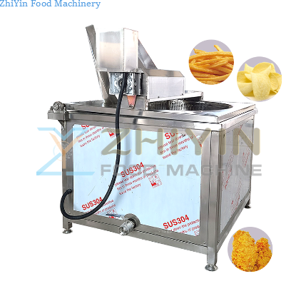 304 Stainless Steel Automatic Temperature Control Food Fryer Semi-Automatic Puffed Food Snack Frying Equipment Customization