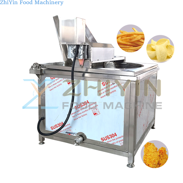 304 Stainless Steel Automatic Temperature Control Food Fryer Semi-Automatic Puffed Food Snack Frying Equipment Customization