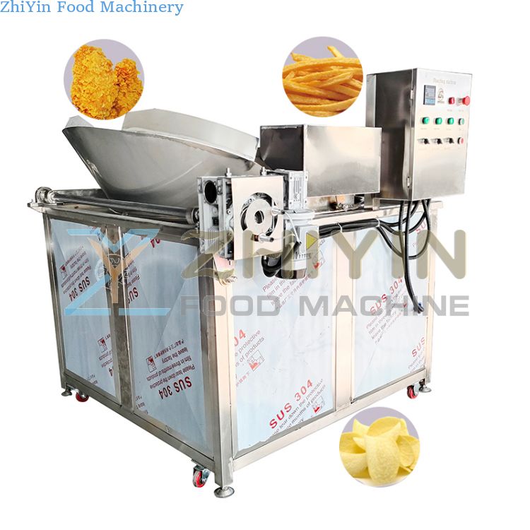 Automatic Snacks Food Fried Machine Small Crisp Chicken Feet Fried Machinery Potato Chips Chips Fried Processing Equipment