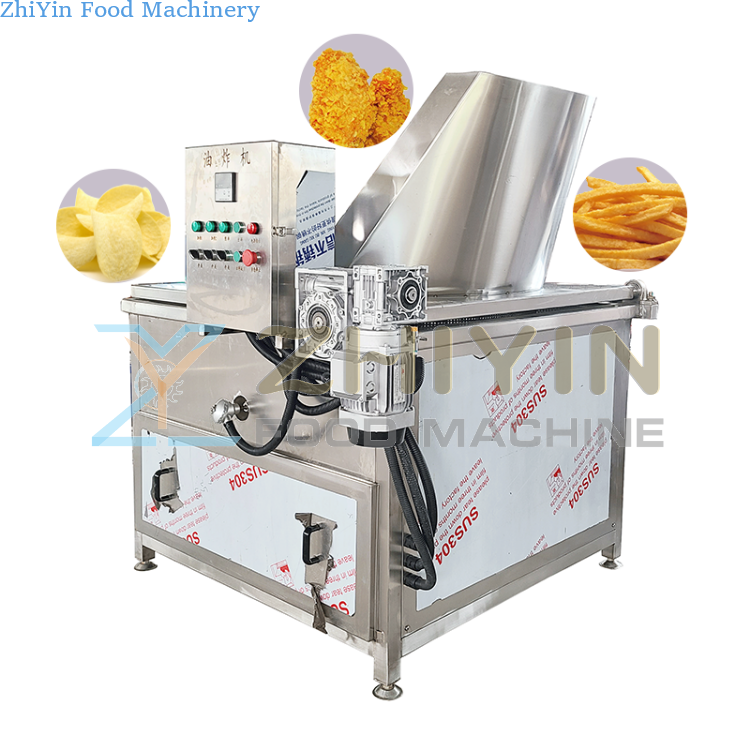 Food Crispy Meat Frying Processing Production Line Puffed Food Nut Frying Equipment Electric Heating And Stirring Food Frying Machine