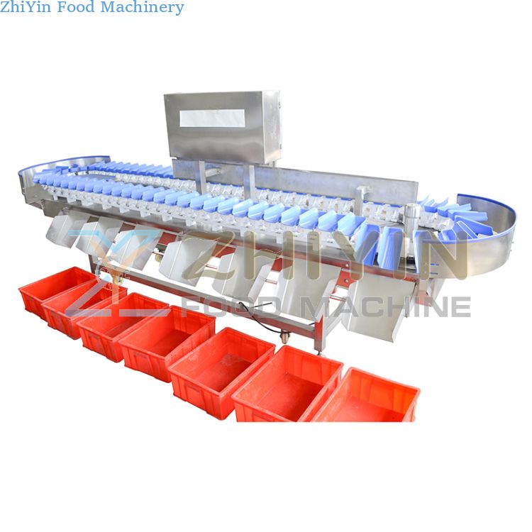 White-Striped Chicken Sorter Turntable Weight Sorting Machine for Seafood Fruit Kiwi-Box-Type Weighing Equipment for Vegetables