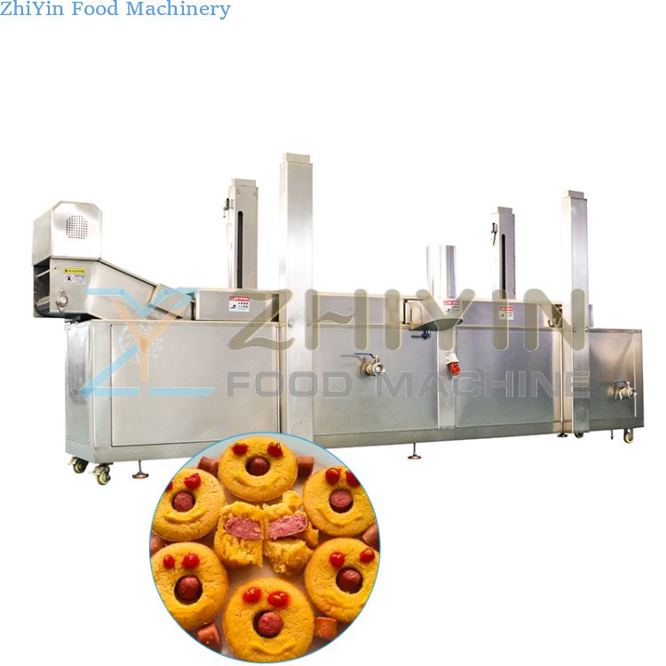 High Productivity Electric Heating Corndog Muffin Frying Machine Sweet Snacks Food Processing Fryer Equipment Puffed Fryer Maker