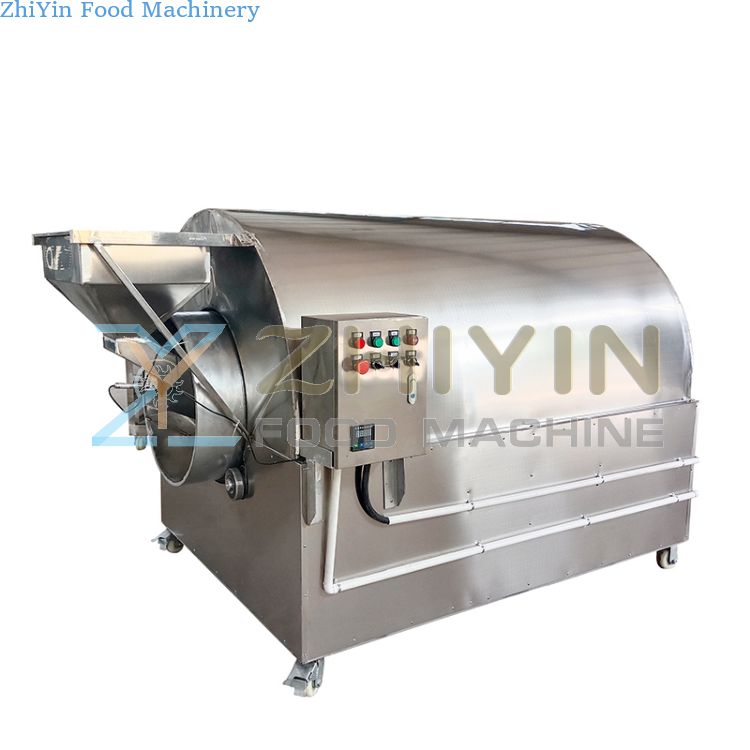 Stainless Steel Roller Stir-Frying Machinery Electric Heating Gas for Melon Seeds Nuts Processing Roasted Goods Equipment Custom