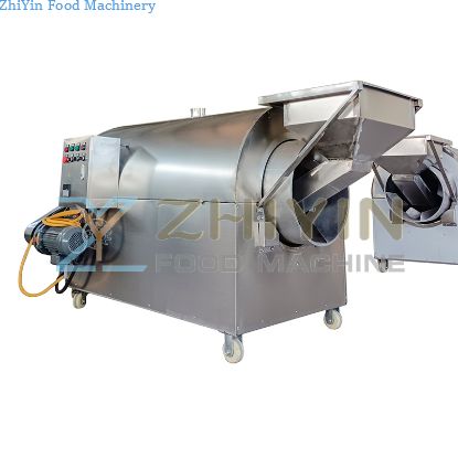 Rotary Chili Nut Processing Stir-Frying Machine Automatic Electric Heating Peanut Seeds Roller Stir-Frying Equipment Customized Nuts Processing Roasting Machine