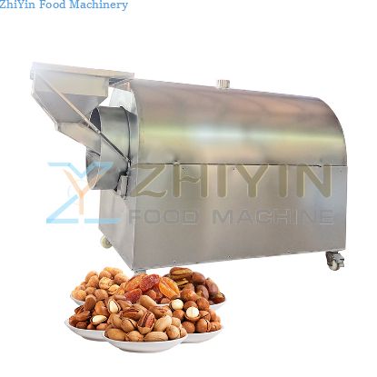 Stainless Steel Electric Heating Stir-Frying Machine Multi-Functional Grain Soybean Stir-Frying Machine Nut Drum Batch Dryer Customization