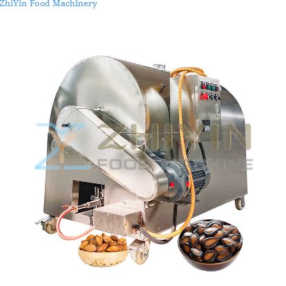 Commercial Gas Heating Automatic Roller Drying Machine Melon Seeds Stir-Frying Chestnut Peanut Nuts Processing Roasting Dryer Equipment