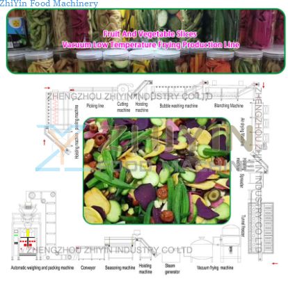 Full Automatic Potato Chips Production Machine vegetable slices frying